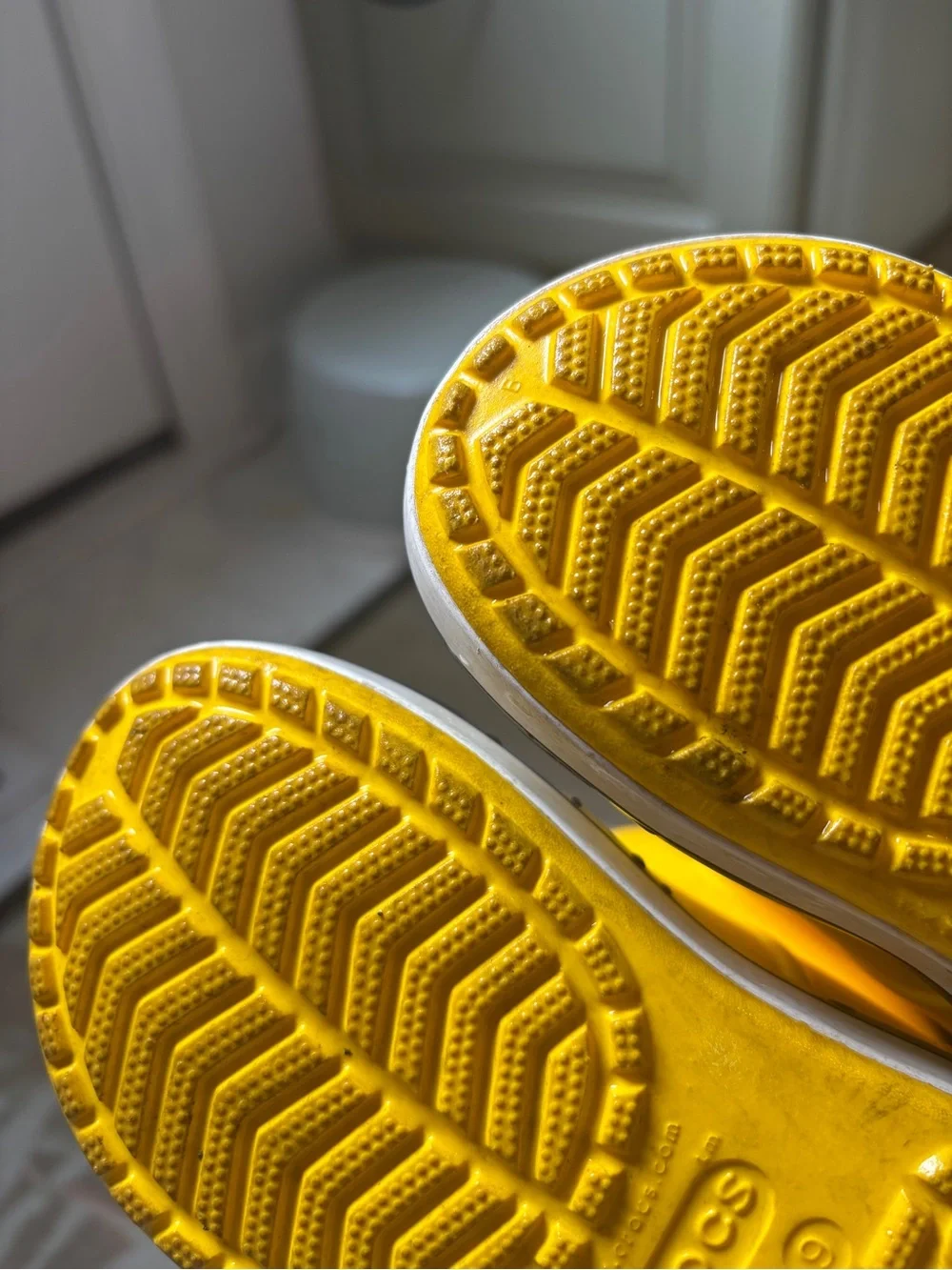 CROCS Yellow Kids Rain Boots with Built-In Handles